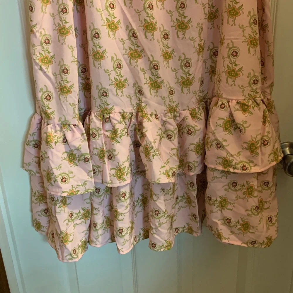 Pink Floral Ruffle Skirt - Picture 2 of 3